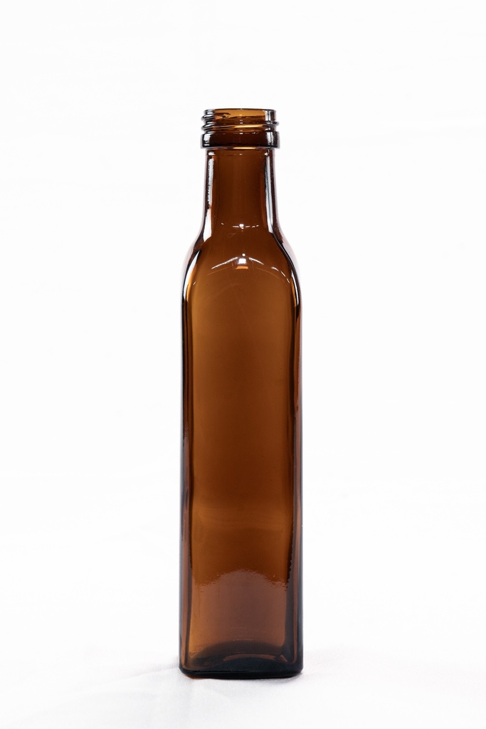 BOTELLA CUADRADA 250cc (AMBAR)