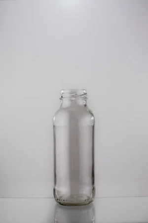 Botella de vidrio Jugo 250cc con boca axial 38mm ideal para desayunos