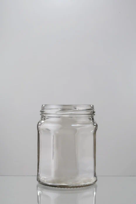 Frasco de vidrio Octogonal 300cc con boca axial DATE SRL