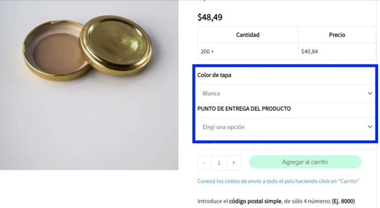 Instructivo para la venta online variaciones